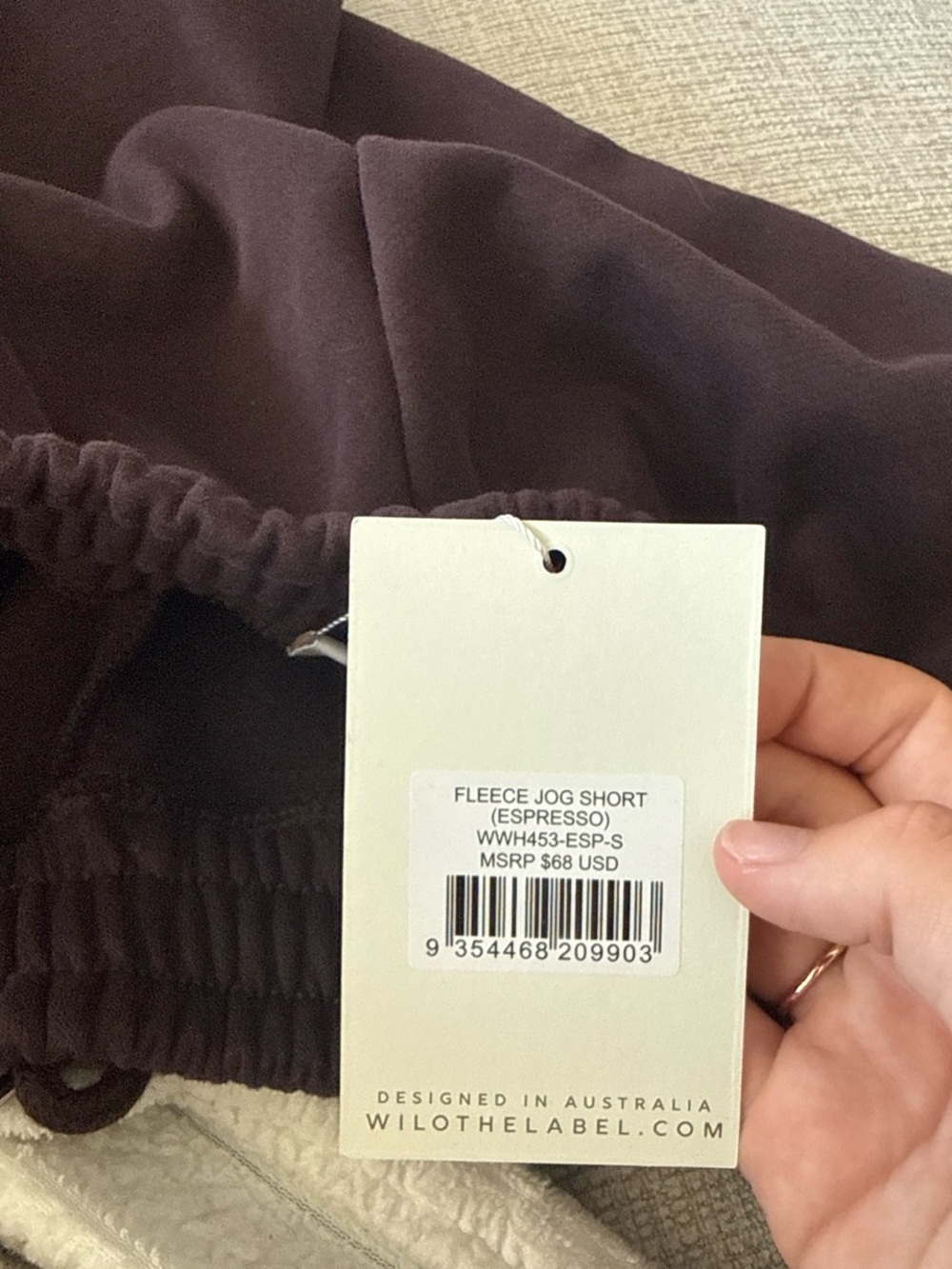 Women's Drawstring Athletic Shorts in Plum - Picture 4 of 4